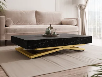 Avendi Soffbord 120 cm - Guld/svart marmor - Möbler - Bord & matgrupp - Marmorbord