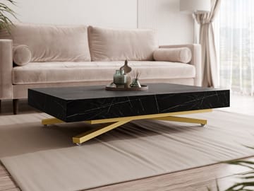 Avendi Soffbord 120 cm - Guld/svart marmor - Möbler - Bord & matgrupp - Marmorbord