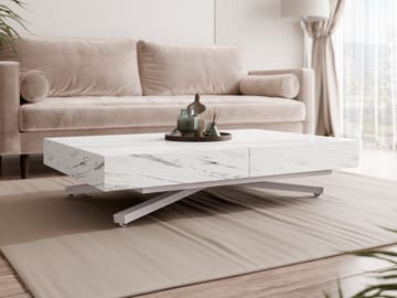 Avendi Soffbord 120 cm - Silver, vit marmor - Möbler - Bord & matgrupp - Soffbord