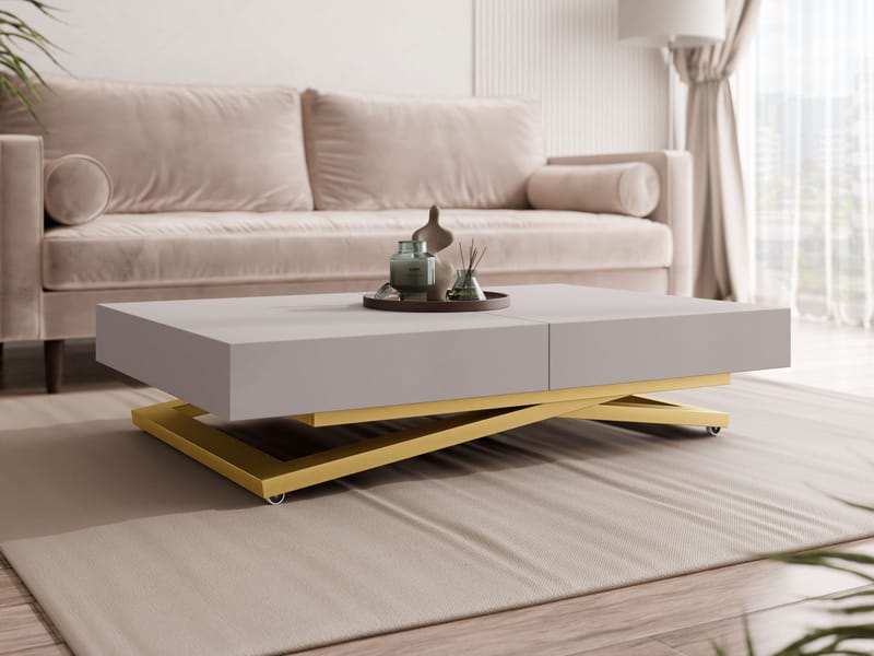 Avendi Soffbord förlängningsbart 200 cm - guld, beige - Möbler - Bord & matgrupp - Soffbord