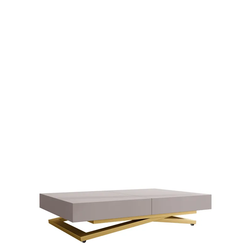 Avendi Soffbord förlängningsbart 200 cm, guld, beige