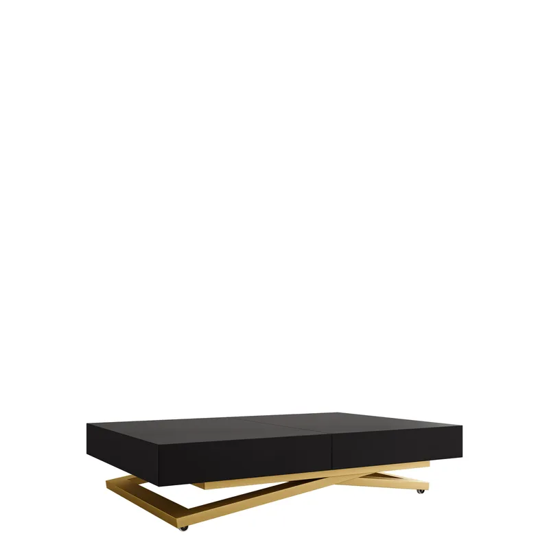 Avendi Soffbord förlängningsbart 200 cm, guld, svart