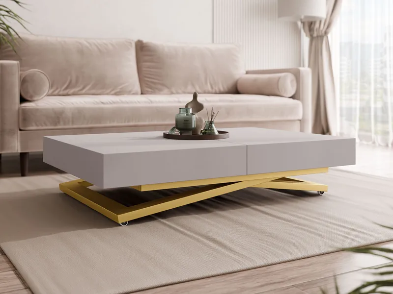 Avendi Soffbord förlängningsbart 200 cm - guld/beige - Möbler - Bord & matgrupp - Soffbord