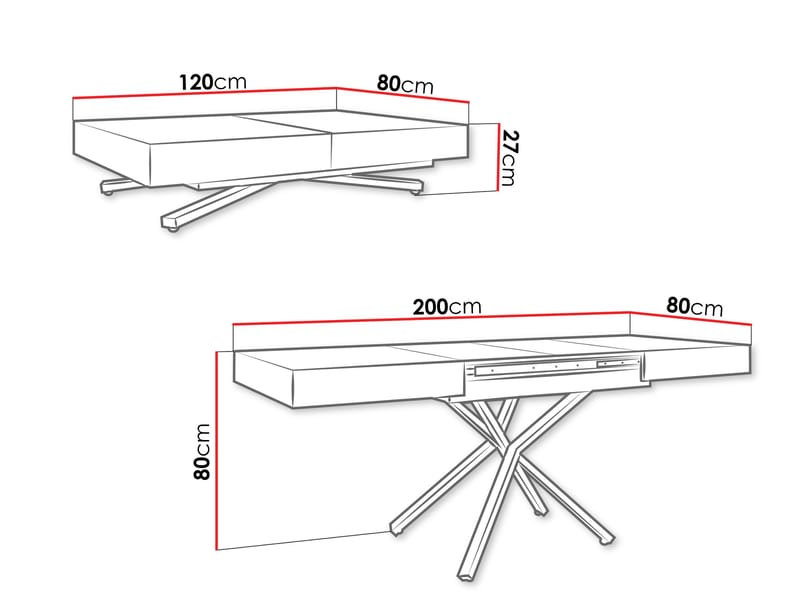 Avendi Soffbord förlängningsbart 200 cm - svart - Möbler - Bord & matgrupp - Soffbord