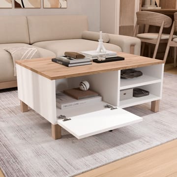 Avero Soffbord 90x38,6x60 cm - Vit och ek - Möbler - Bord & matgrupp - Soffbord