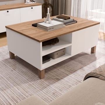 Avero Soffbord 90x38,6x60 cm - Vit och ek - Möbler - Bord & matgrupp - Soffbord
