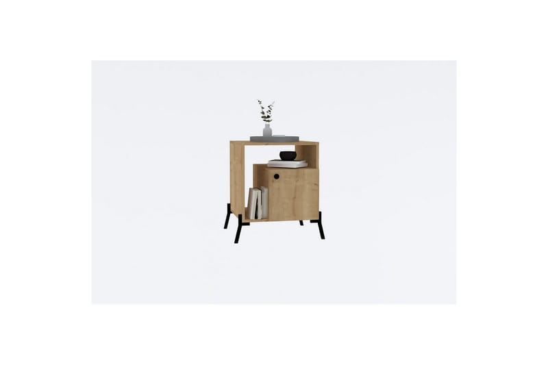 Abadan Sängbord 50 cm - Ek/Svart - Möbler - Bord & matgrupp - Avlastningsbord & sidobord - Sängbord & nattduksbord