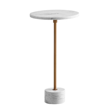 Aelros Sidobord 30 cm - vit marmor med grå ådring och guld - Möbler - Bord & matgrupp - Avlastningsbord & sidobord - Piedestal & blompiedestal