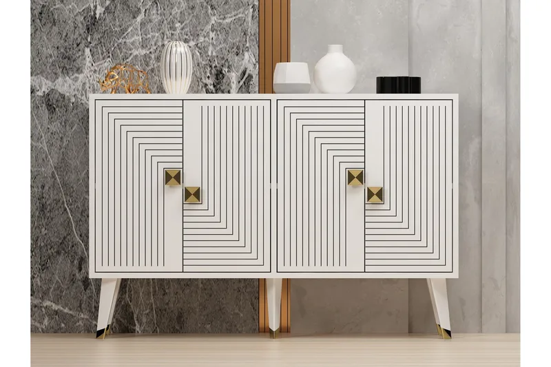 Ahart Konsollbord 120 cm - Vit - Förvaring - Förvaringsmöbler - Sideboard & skänk