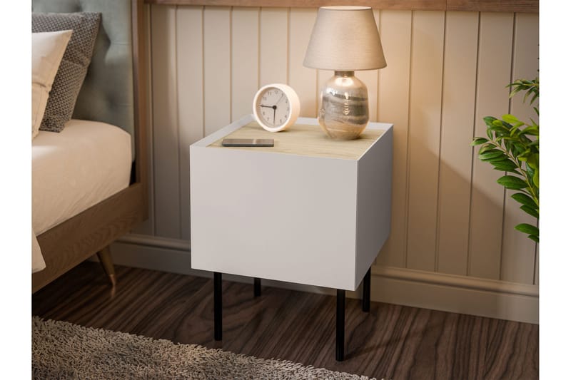 Akie Sängbord 40 cm - Beige - Möbler - Bord & matgrupp - Avlastningsbord & sidobord - Sängbord & nattduksbord