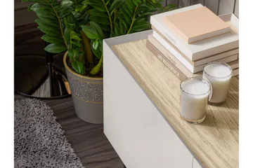 Akie Sängbord 40 cm - Beige - Möbler - Bord & matgrupp - Avlastningsbord & sidobord - Sängbord & nattduksbord