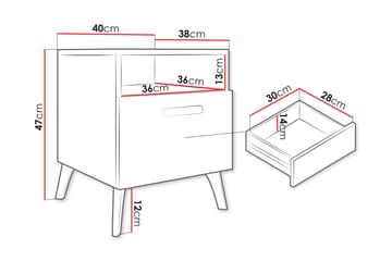 Akihiko Sängbord 40 cm - Cashmere - Möbler - Bord & matgrupp - Avlastningsbord & sidobord - Sängbord & nattduksbord
