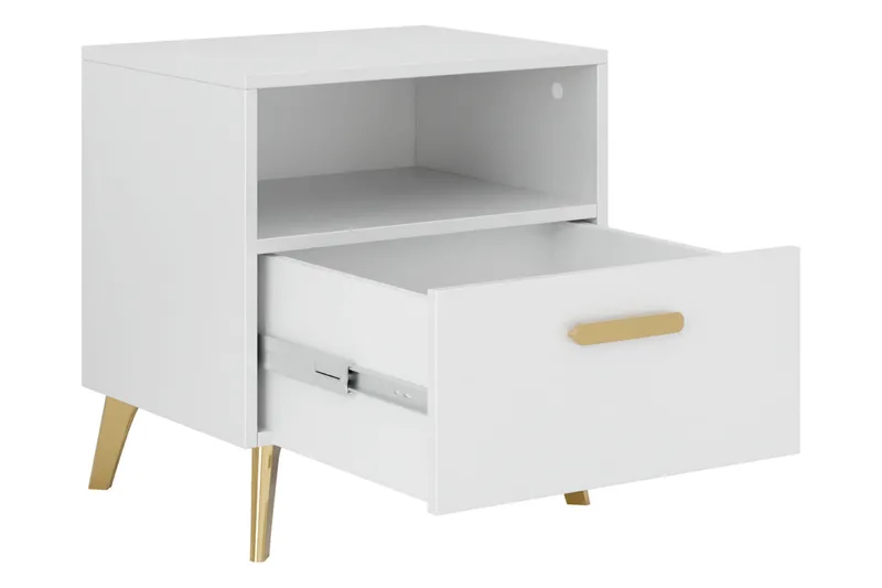 Akihiko Sängbord 40 cm - Vit - Möbler - Bord & matgrupp - Avlastningsbord & sidobord - Sängbord & nattduksbord