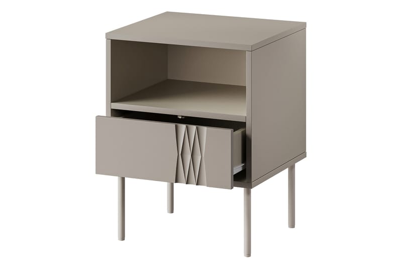 Akiko Sängbord 44 cm - Beige - Möbler - Bord & matgrupp - Avlastningsbord & sidobord - Sängbord & nattduksbord