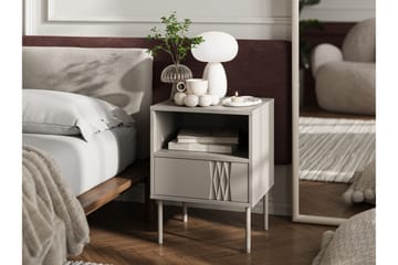 Akiko Sängbord 44 cm - Beige - Möbler - Bord & matgrupp - Avlastningsbord & sidobord - Sängbord & nattduksbord