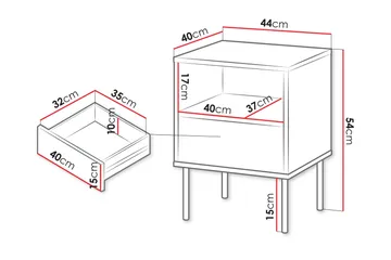 Akiko Sängbord 44 cm - Grön - Möbler - Bord & matgrupp - Avlastningsbord & sidobord - Sängbord & nattduksbord