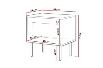 Akilesh Sängbord 52 cm i Målat Trä med Förvaring - Svart - Möbler - Bord & matgrupp - Avlastningsbord & sidobord - Sängbord & nattduksbord
