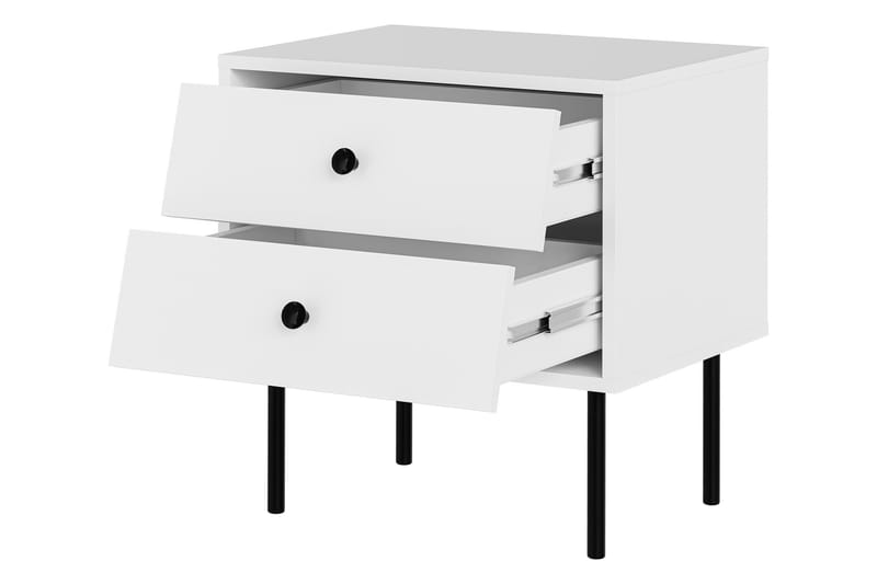 Akilesh Sängbord 52 cm i Målat Trä med Lådor - Svart - Möbler - Bord & matgrupp - Avlastningsbord & sidobord - Sängbord & nattduksbord