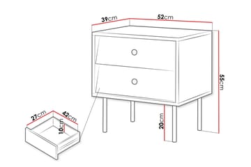 Akilesh Sängbord 52 cm i Målat Trä med Lådor - Svart - Möbler - Bord & matgrupp - Avlastningsbord & sidobord - Sängbord & nattduksbord