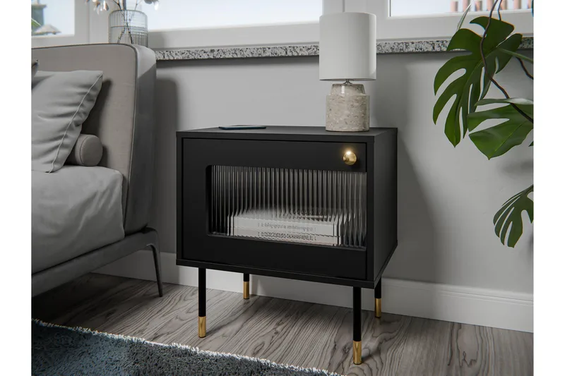 Akilesh Sängbord 52 cm - Svart - Möbler - Bord & matgrupp - Avlastningsbord & sidobord - Sängbord & nattduksbord