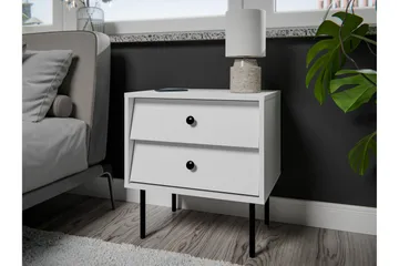 Akilesh Sängbord 52 cm - Vit - Möbler - Bord & matgrupp - Avlastningsbord & sidobord - Sängbord & nattduksbord