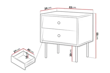 Akilesh Sängbord 52 cm - Vit - Möbler - Bord & matgrupp - Avlastningsbord & sidobord - Sängbord & nattduksbord