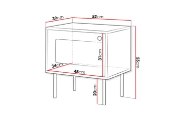 Akilesh Sängbord 52 cm - Vit - Möbler - Bord & matgrupp - Avlastningsbord & sidobord - Sängbord & nattduksbord