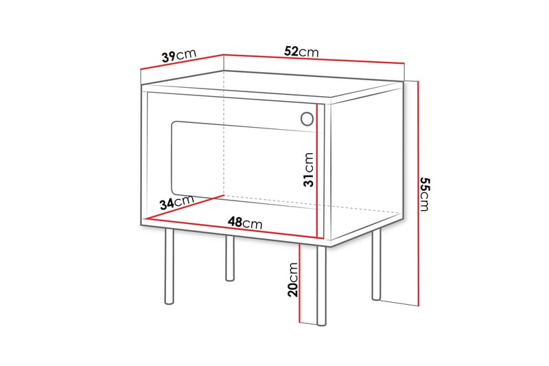 Akilesh Sängbord 52 cm - Vit - Möbler - Bord & matgrupp - Avlastningsbord & sidobord - Sängbord & nattduksbord