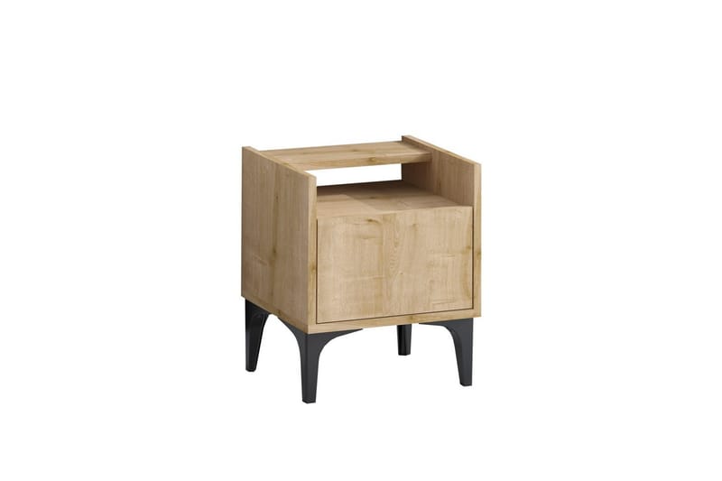 Alitha Sängbord 40 cm - Svart/Mediumfärgat trä - Möbler - Bord & matgrupp - Avlastningsbord & sidobord - Sängbord & nattduksbord