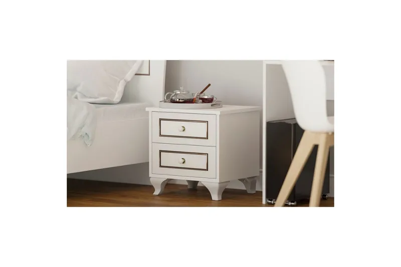 Alwen Sängbord 45 cm - Matt Vit - Möbler - Bord & matgrupp - Avlastningsbord & sidobord - Sängbord & nattduksbord