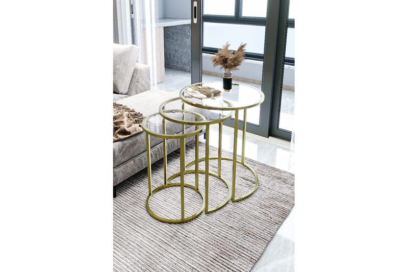 Alyasmin Satsbord 34 cm - Guld/Transparent - Möbler - Bord & matgrupp - Avlastningsbord & sidobord - Satsbord