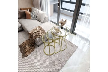 Alyasmin Satsbord 34 cm - Guld/Transparent - Möbler - Bord & matgrupp - Avlastningsbord & sidobord - Satsbord