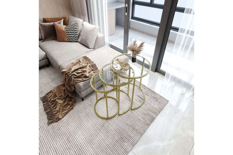 Alyasmin Satsbord 34 cm - Guld/Transparent - Möbler - Bord & matgrupp - Avlastningsbord & sidobord - Satsbord