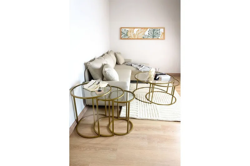 Alyasmin Satsbord 34 cm - Guld/Transparent - Möbler - Bord & matgrupp - Avlastningsbord & sidobord - Satsbord