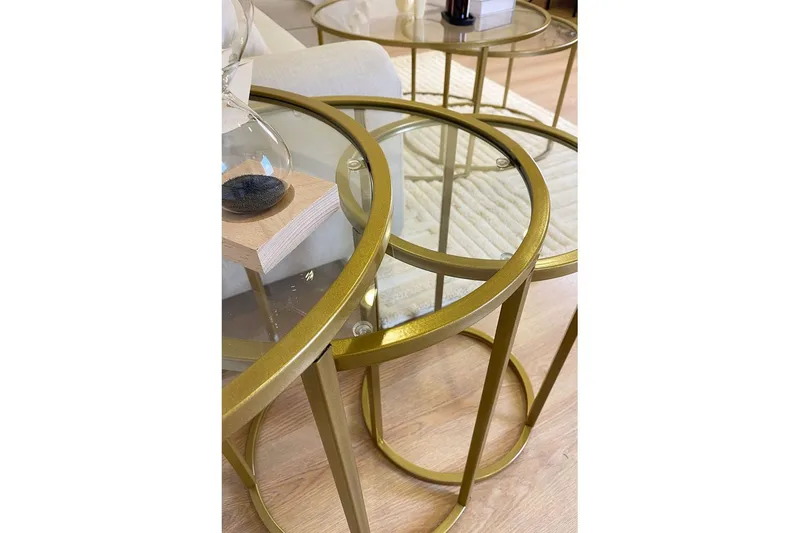 Alyasmin Satsbord 34 cm - Guld/Transparent - Möbler - Bord & matgrupp - Avlastningsbord & sidobord - Satsbord