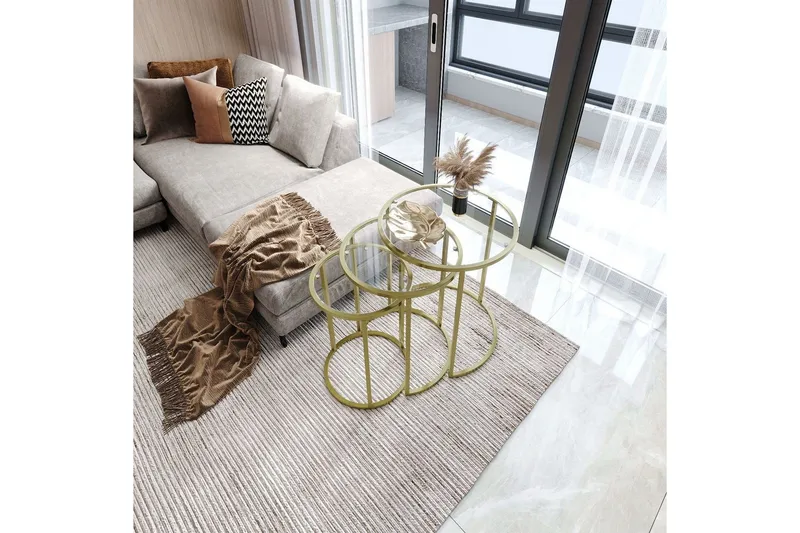 Alyasmin Satsbord 34 cm - Guld/Transparent - Möbler - Bord & matgrupp - Avlastningsbord & sidobord - Satsbord