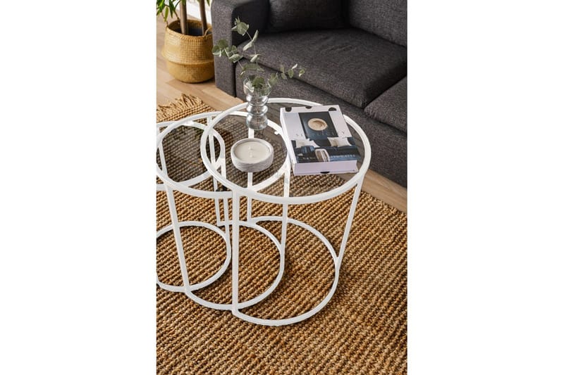 Alyasmin Satsbord 34 cm - Vit/Transparent - Möbler - Bord & matgrupp - Avlastningsbord & sidobord - Satsbord