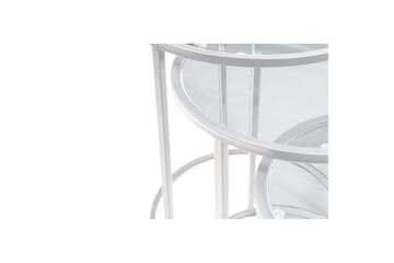 Alyasmin Satsbord 34 cm - Vit/Transparent - Möbler - Bord & matgrupp - Avlastningsbord & sidobord - Satsbord