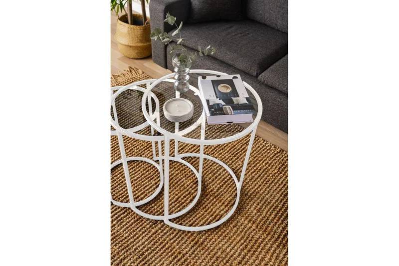 Alyasmin Satsbord 34 cm - Vit/Transparent - Möbler - Bord & matgrupp - Avlastningsbord & sidobord - Satsbord