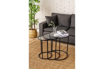 Alyasmin Satsbord 50 cm - Svart/Transparent - Möbler - Bord & matgrupp - Avlastningsbord & sidobord - Satsbord