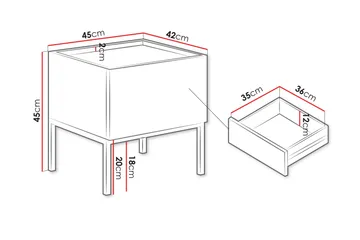 Amelus Sängbord 45 cm - Brun - Möbler - Bord & matgrupp - Avlastningsbord & sidobord - Sängbord & nattduksbord