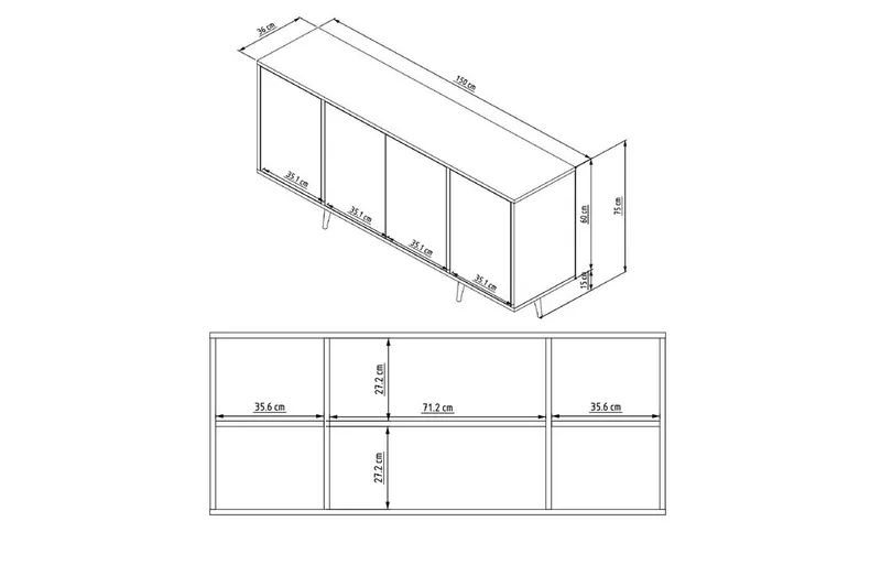 Ampelio Konsollbord 150 cm - Vit - Möbler - Bord & matgrupp - Avlastningsbord & sidobord - Konsolbord & hallbord