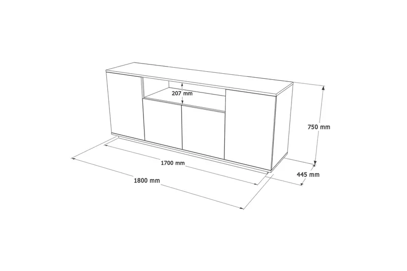 Anari Konsollbord 180 cm - Brun/Vit - Förvaring - Förvaringsmöbler - Sideboard & skänk