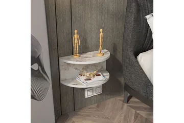 Antigua Vägghängt Sängbord 45 cm i Marmorutseende med Förvaring - Cremebeige - Möbler - Bord & matgrupp - Avlastningsbord & sidobord - Sängbord & nattduksbord