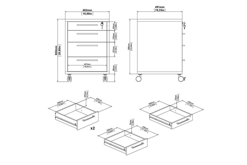 Astric Sängbord 48,2 cm - Vit - Möbler - Bord & matgrupp - Avlastningsbord & sidobord - Sängbord & nattduksbord