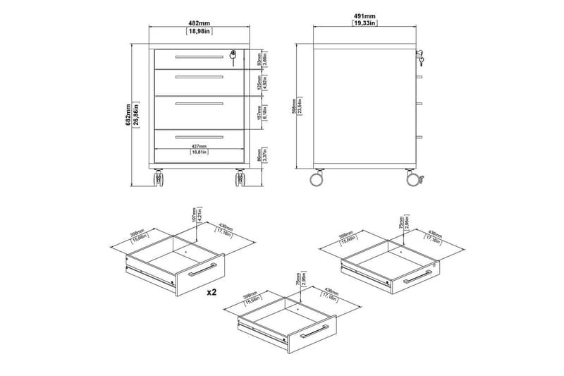 Astric Sängbord 48,2 cm - Vit - Möbler - Bord & matgrupp - Avlastningsbord & sidobord - Sängbord & nattduksbord