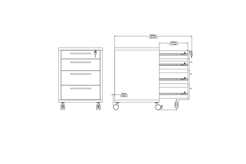 Astric Sängbord 48,2 cm - Vit - Möbler - Bord & matgrupp - Avlastningsbord & sidobord - Sängbord & nattduksbord