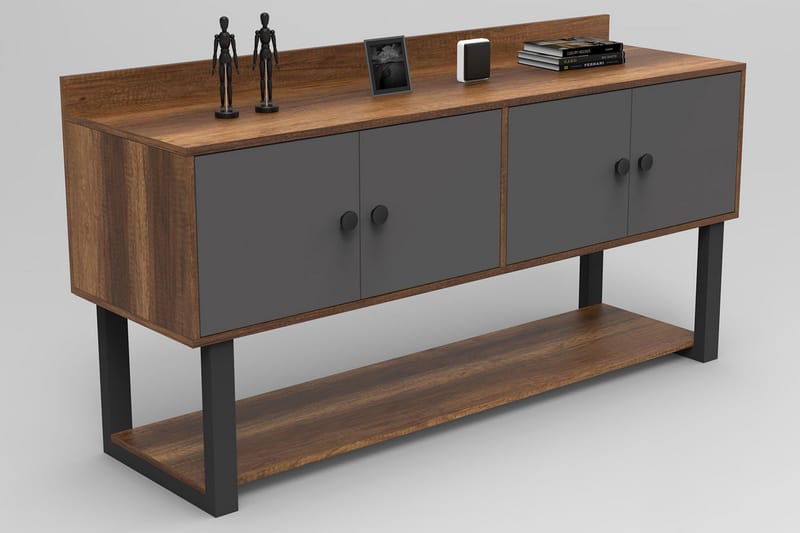 Avlastningsbord Dewat 180 cm - Teak/Antracit - Möbler - Bord & matgrupp - Avlastningsbord & sidobord - Konsolbord & hallbord