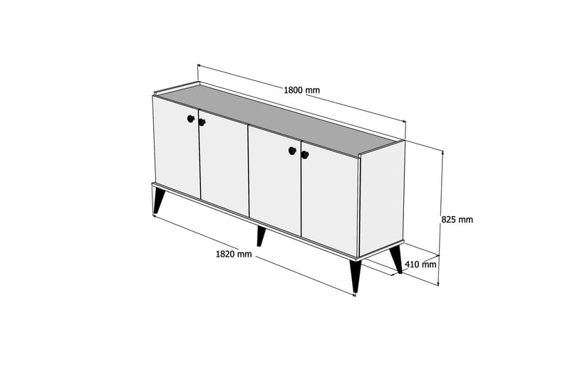 Avlastningsbord Kaltenhauser 182 cm - Valnöt - Konsolbord & hallbord - Avlastningsbord & sidobord - Hallförvaring