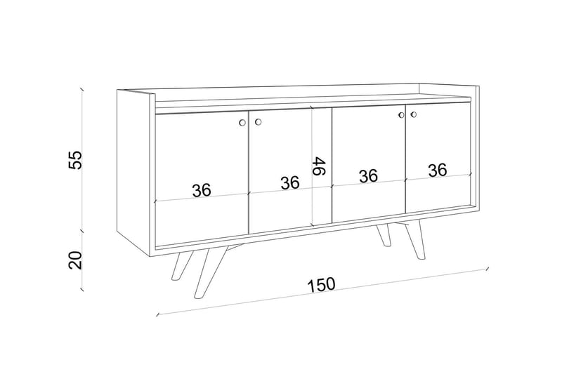 Avlastningsbord Keronet 150 cm - Antracit/Vit - Konsolbord & hallbord - Avlastningsbord & sidobord - Hallförvaring